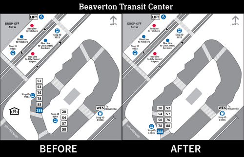 Beaverton Transit Center map