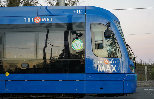 TriMet MAX train at Ruby Junction in Gresham