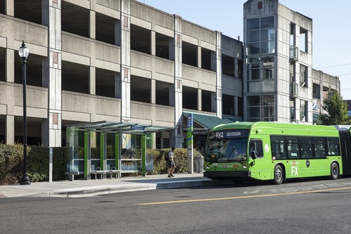 TriMet FX bus at Gresham Central Transit Center