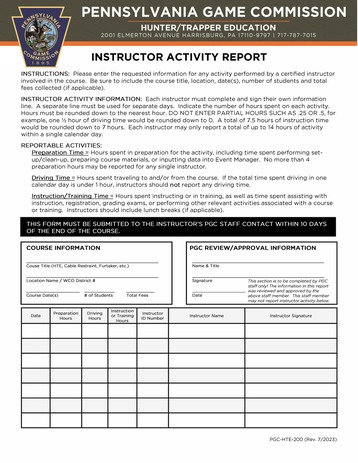 instructor activity report