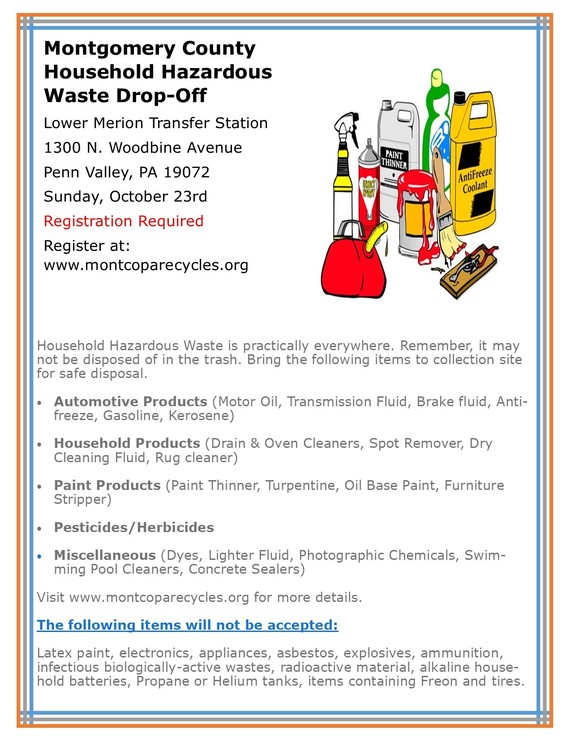 Hazardous Household Waste Oct