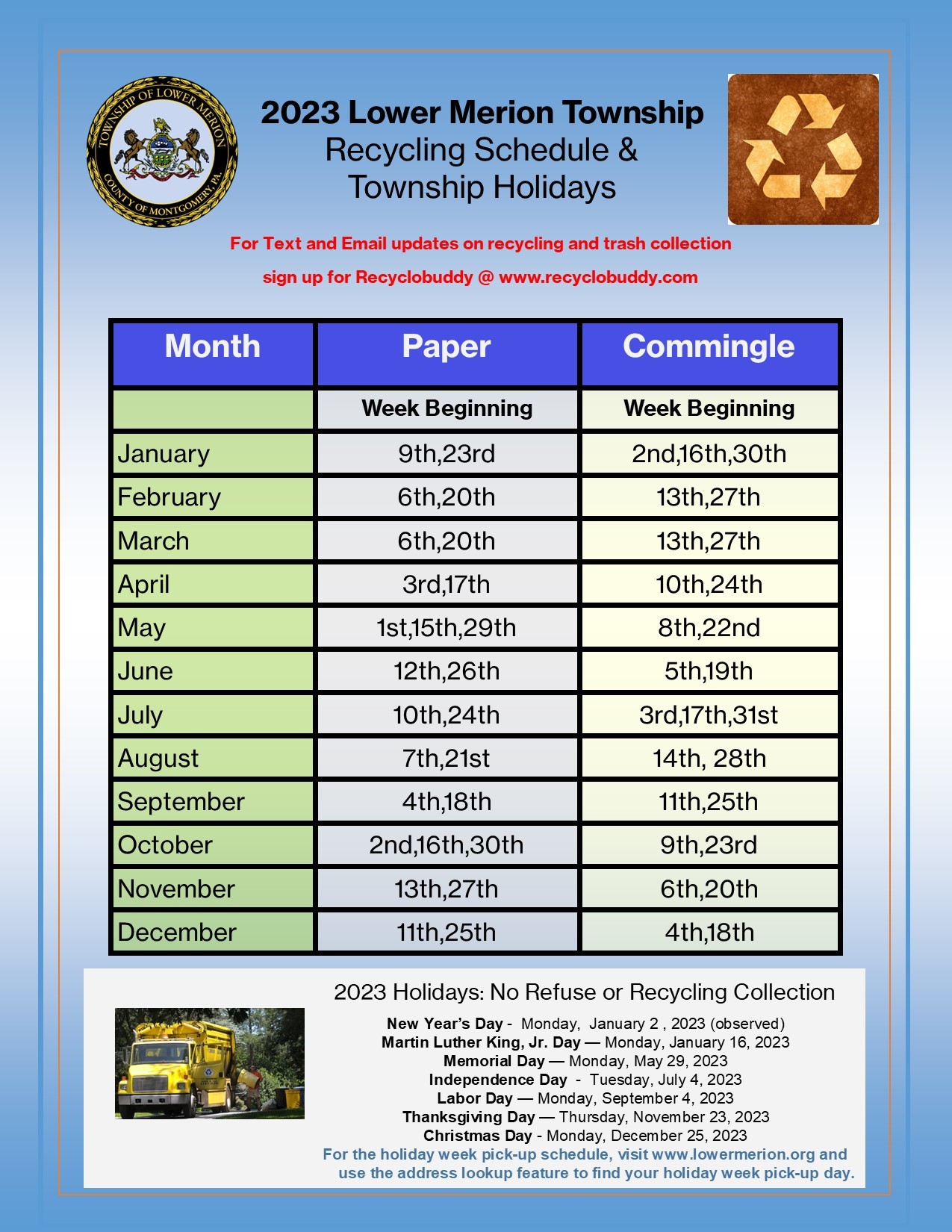 Lower Merion Trash & Recycling Guide and Schedule Lower Merion
