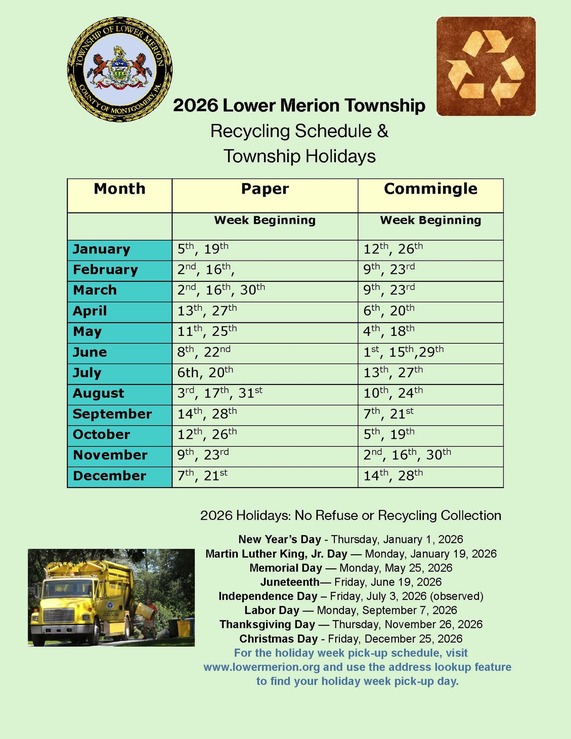 recycling schedule 2026