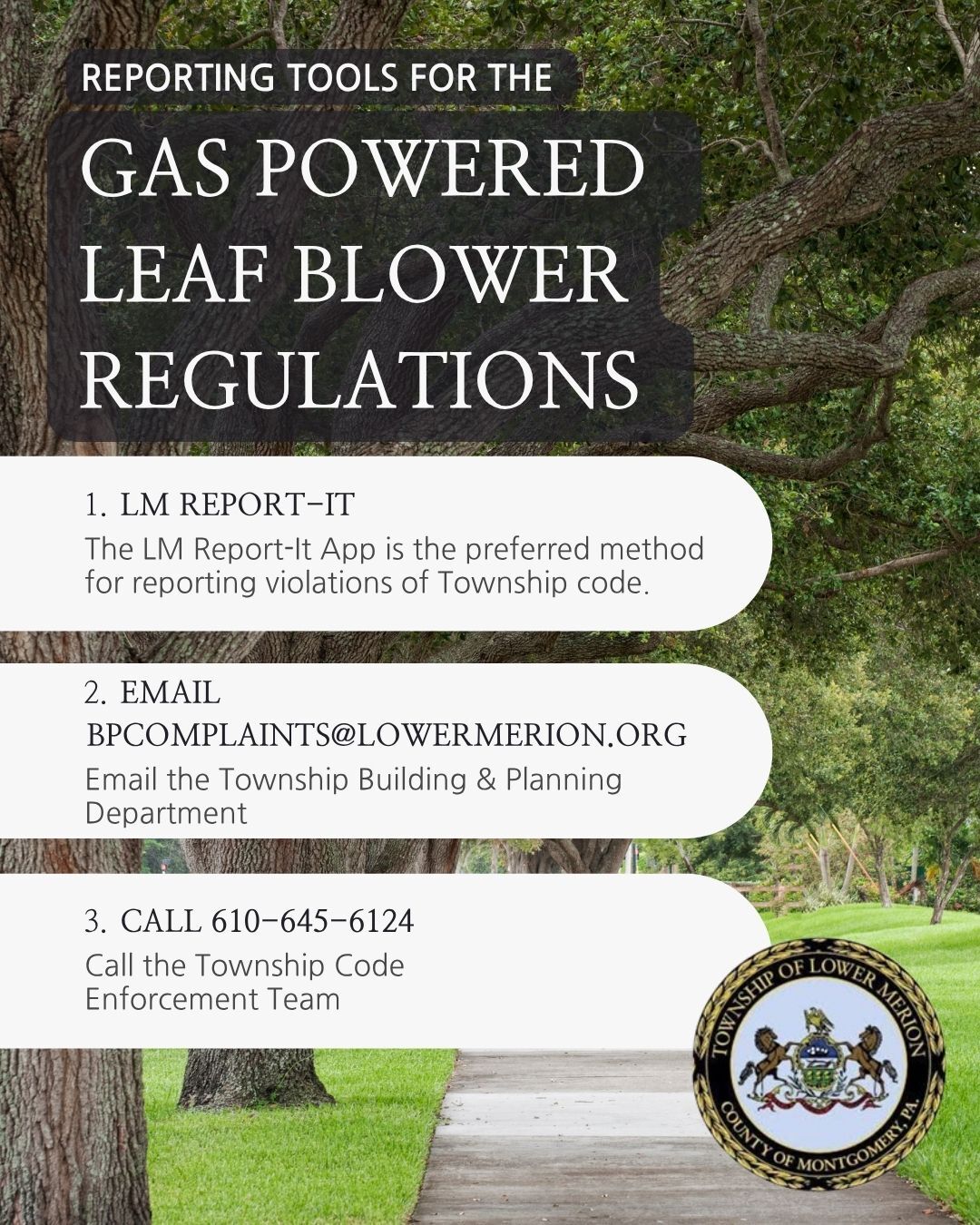 Leaf Blower Reporting Methods