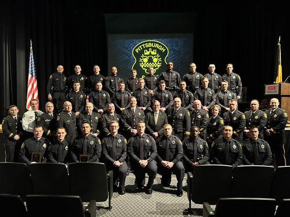 Recruit graduation with command staff