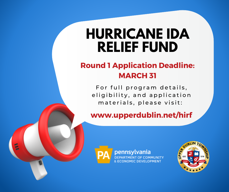 Reminder March 31st Deadline for Hurricane Ida Relief Fund (HIRF)