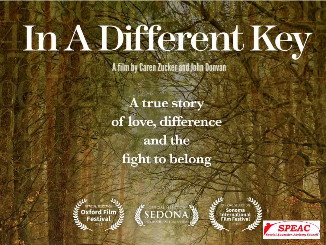In a Different Key movie poster and SPEAC logo