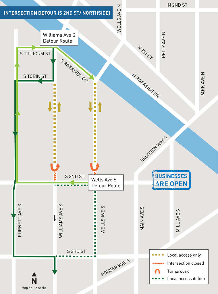 northside intersection closure detour map