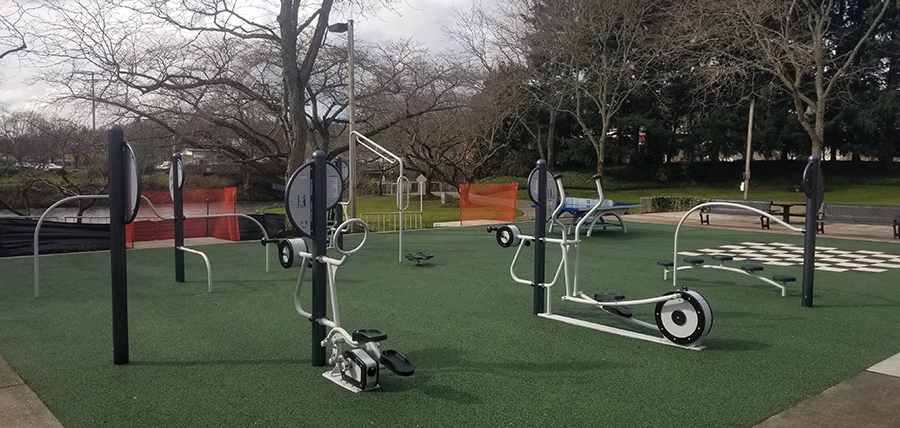 Senior center outdoor exercise area