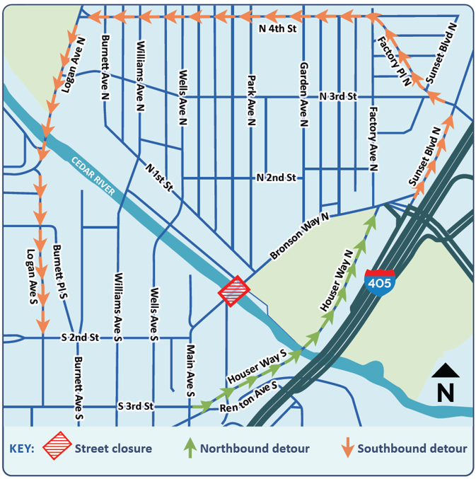 Bronson Way Bridge Closure