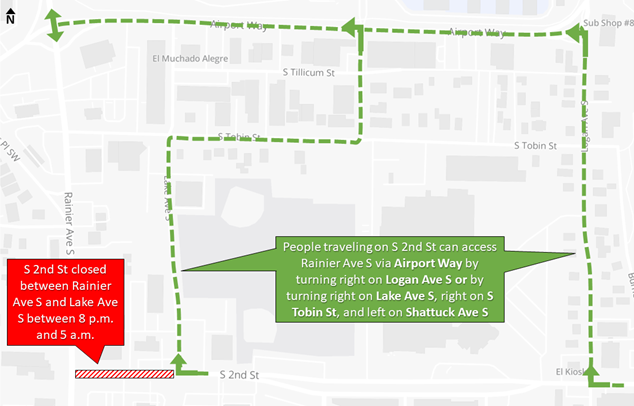 Rainier Ave night construction begins next week