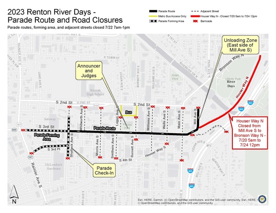 Renton River Days Parade Road Closures