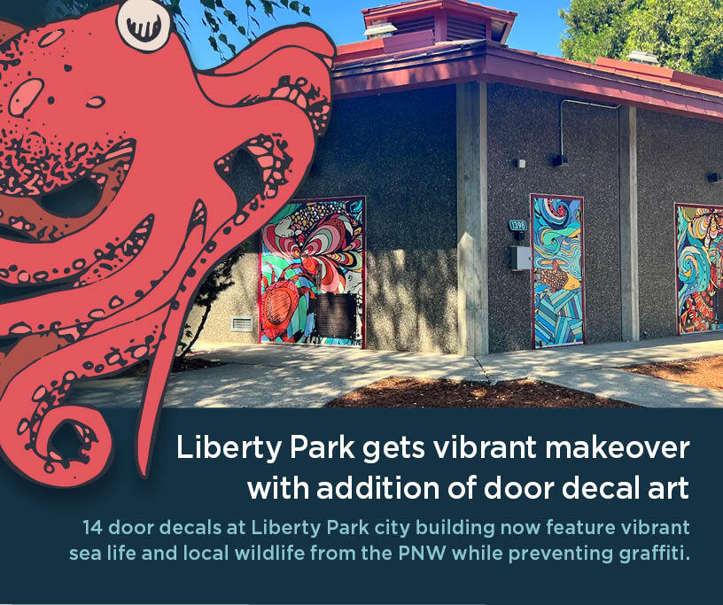 Liberty Park door decals get a makeover 