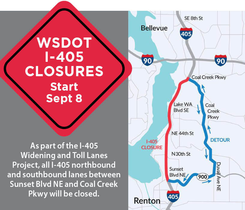 WSDOT upcoming I-405 closures