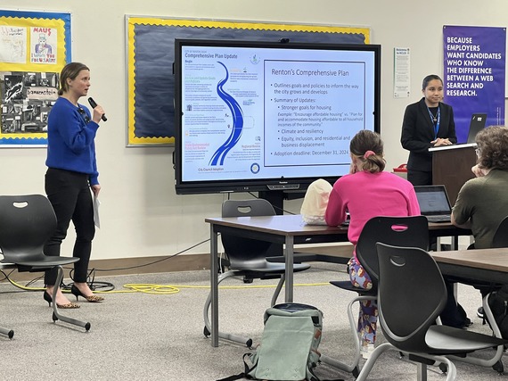 The city's Community & Economic Development Department help Hazen High School students participate in the Comprehensive Plan