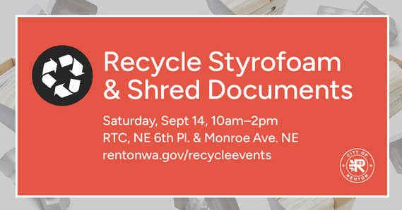Recycle event graphic for September 14 at Renton Technical College