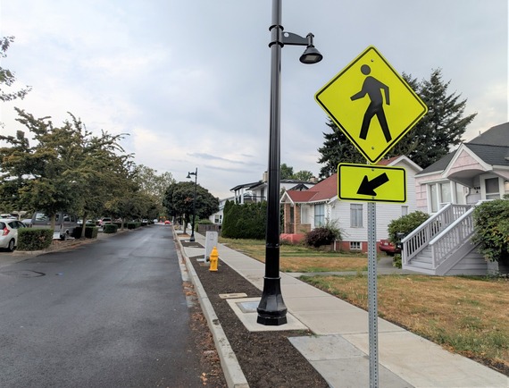 sidewalk and utilities on Burnett Avenue South