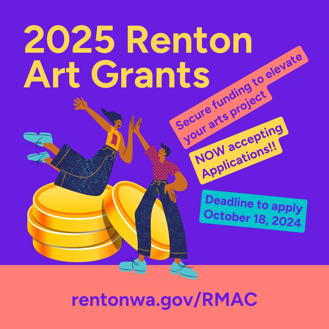 2025 Renton Art Grants information at rentonwa.gov/RMAC