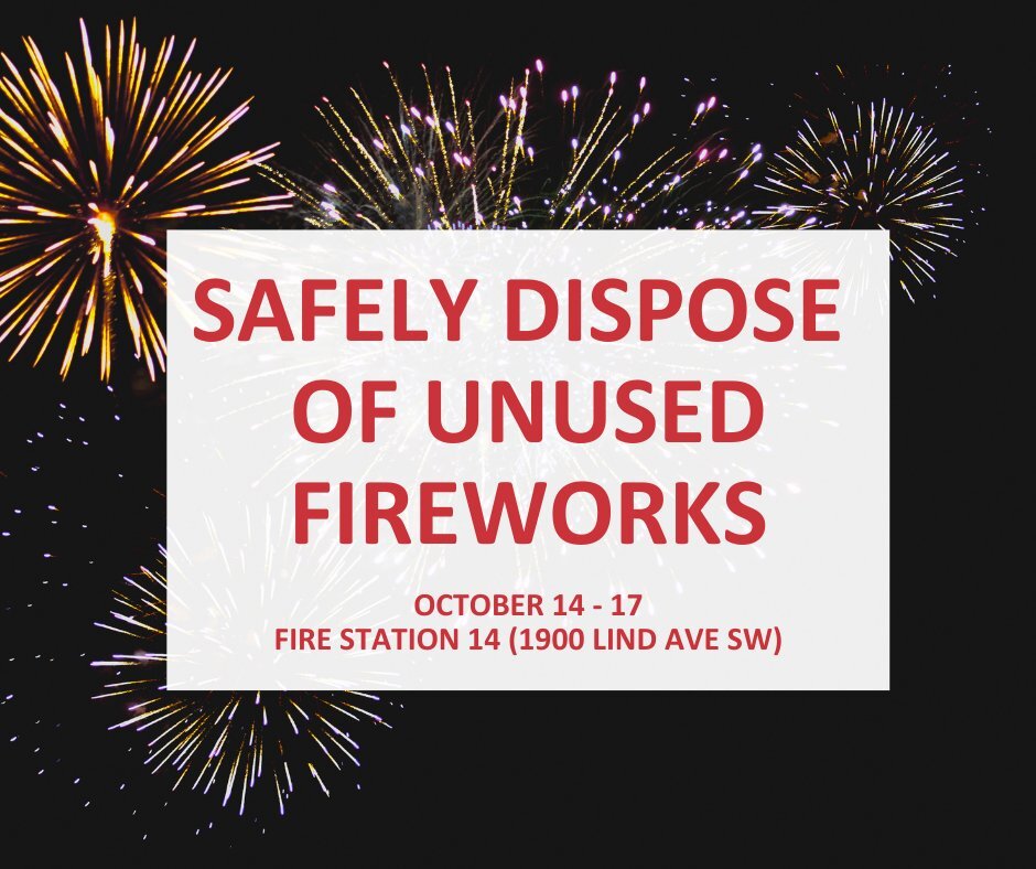 Safely dispose of unused fireworks graphic