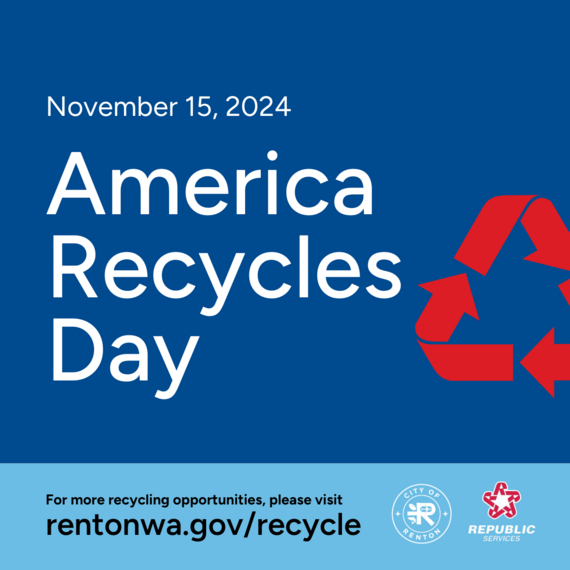 America Recycles Day graphic with a recycling logo for November 15, 2024