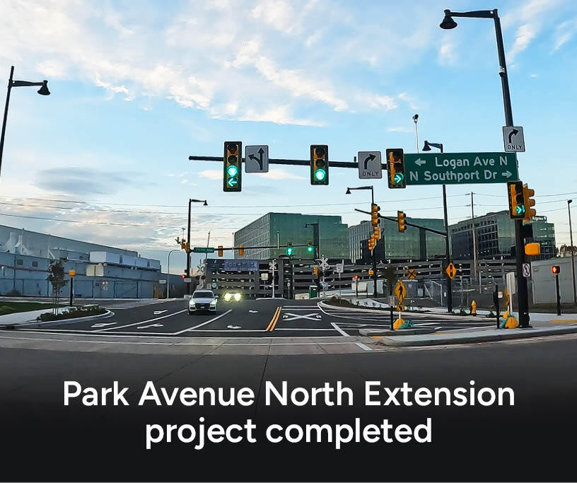 Header image for November 13 issue of This Week in Renton featuring Park Avenue North Extension project completed