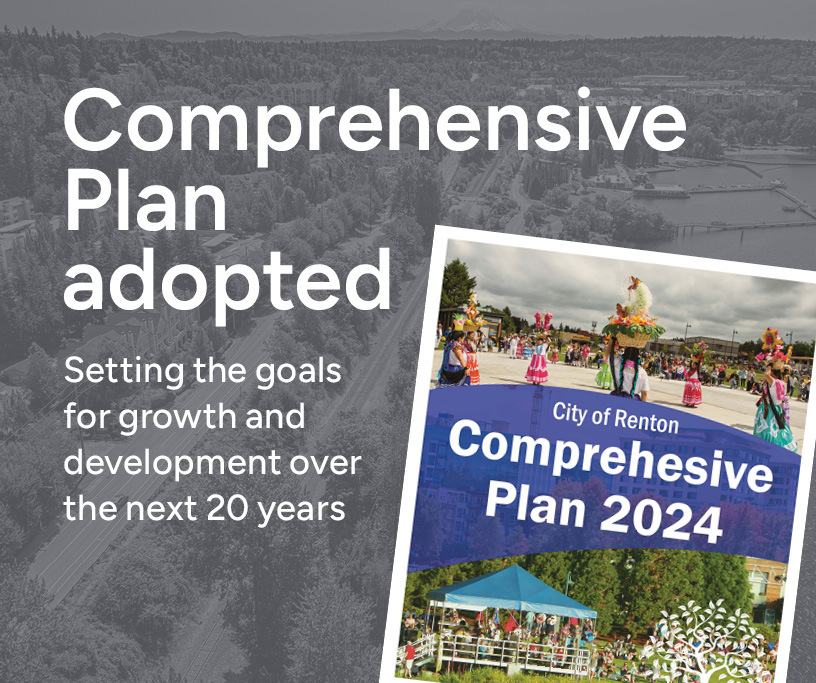 This Week in Renton header graphic announcing comprehensive plan adopted. December 18, 2024.
