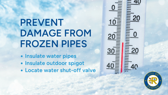 Three steps to prevent damage from frozen pipes. Insulate water pipes. Insulate outdoor spigot. Locate water shutoff valve.