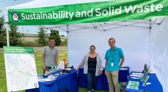 Sustainability Booth promoting EV charging at Renton River Days