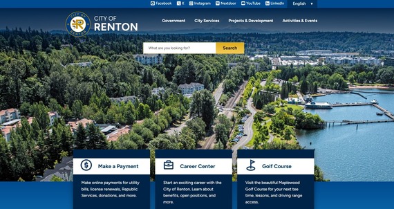 City of Renton newly designed website