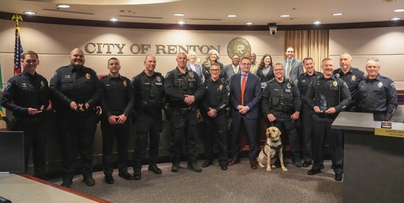 Renton Police Department proclamation group photo on March 17 2025