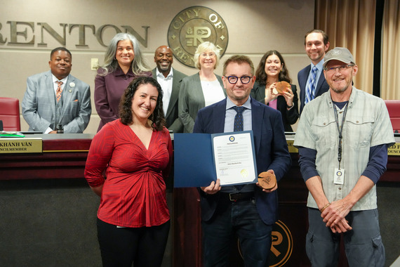Urban Forestry team with Mayor Armondo Pavone and Renton City Council for Arbor Day Earth Day