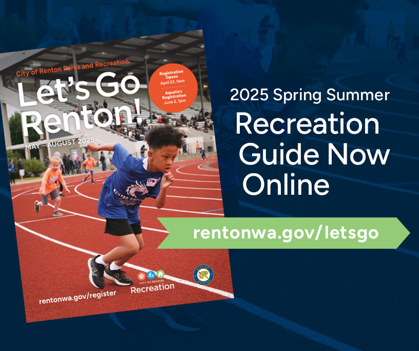 This Week in Renton graphic showing the Lets Go Guide for May to August 2025