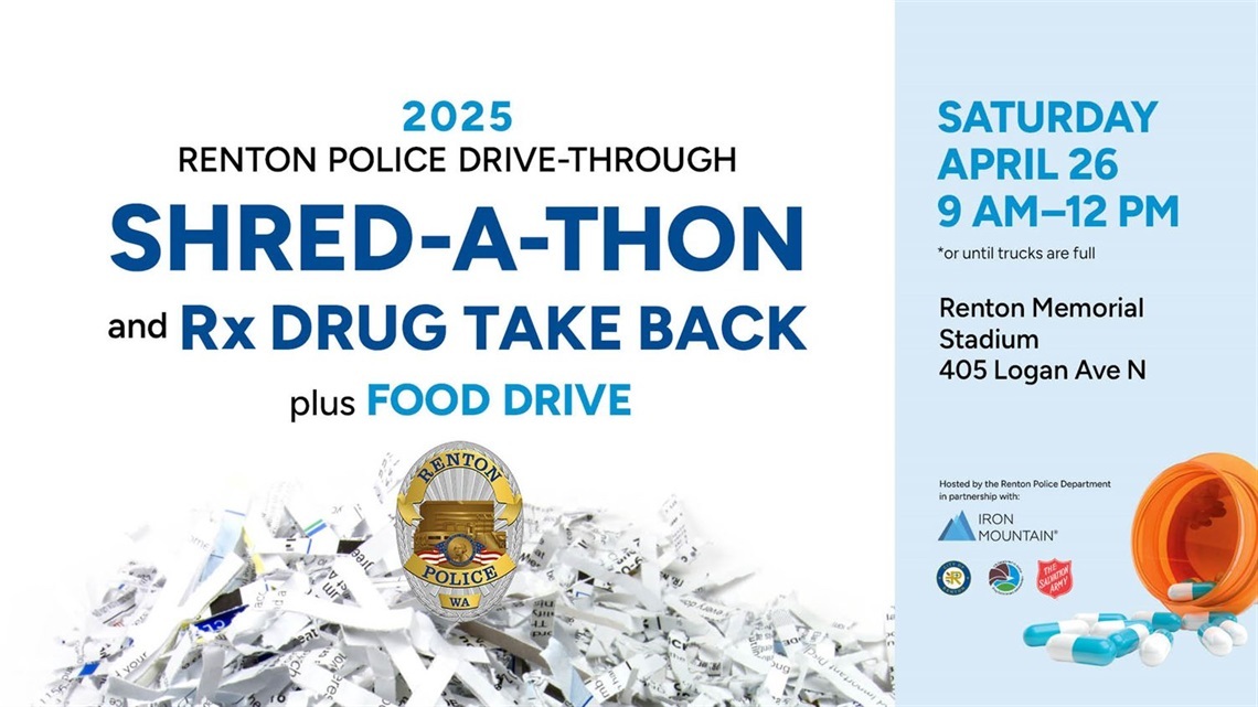 shred-a-thon graphic showing event date and times