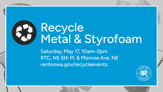 Graphic for the first of three recycling events at Renton Technical College in 2025