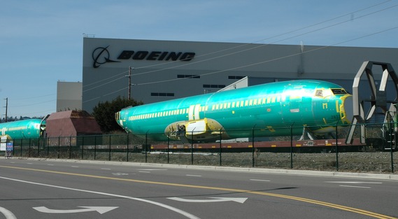 Boeing part outside of the Boeing building
