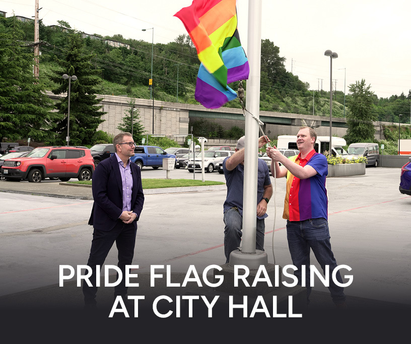 This Week in Renton graphic for May 29 showing June's Pride Flag raising event