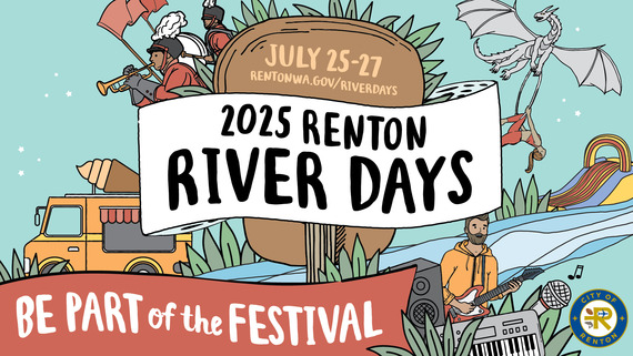 Be Part of Renton River Days 2025 graphic with a lot of different graphics showcasing event highlights