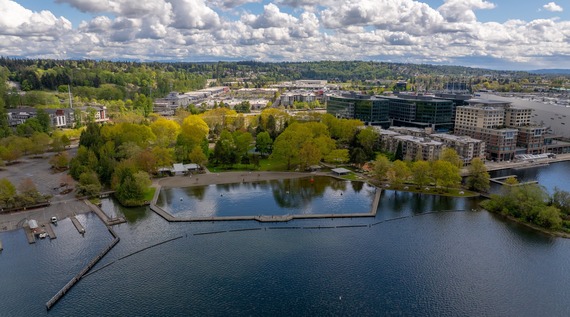 Aerial photo of Gene Coulon Memorial Beach Park