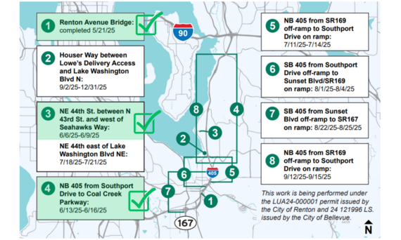 Traffic impacts for I-405 for summer 2025