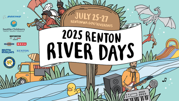 2025 Renton River Days general graphic with sponsors on the left