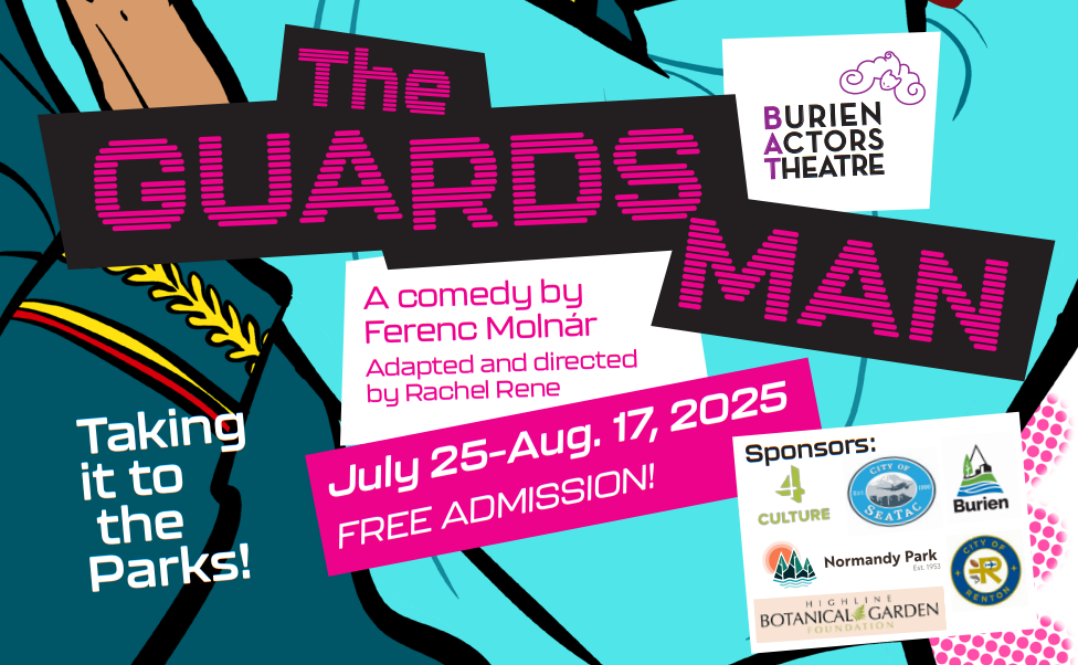 The Guardsman social graphic horizontal showcasing show details and sponsors