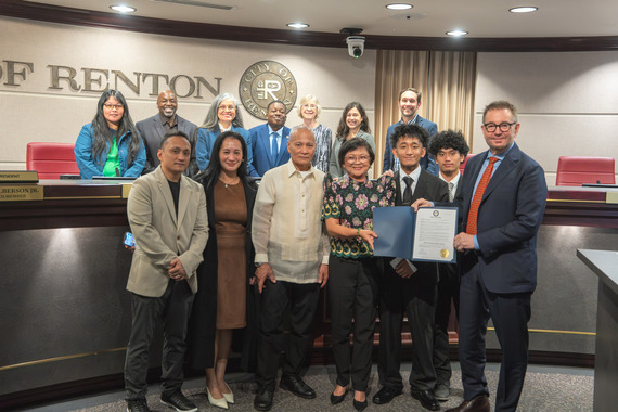 Filipino American History Month proclamation group photo at Renton City Hall2025
