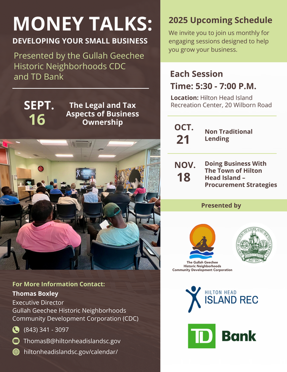 Money talk September 16 event flyer 