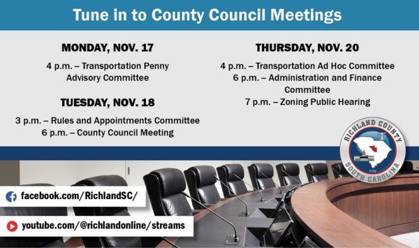 County Council Meetings - week of Nov. 17, 2025