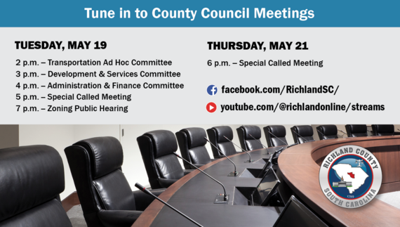 May 19-21, 2026, meetings for County Council