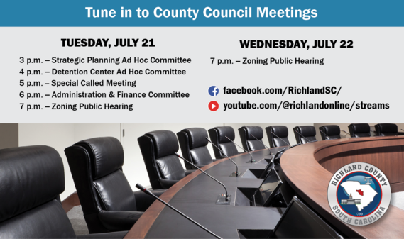 Richland County Council meetings - week of July 20, 2026