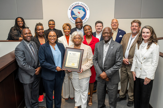Sandra Haynes was honored by County Council for 36 years of service.