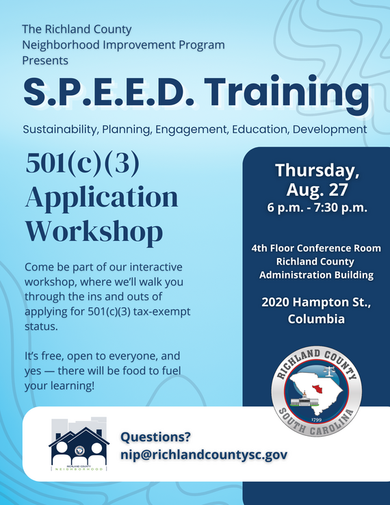 SPEED Training 501c3 Workshop - Aug. 27, 2026