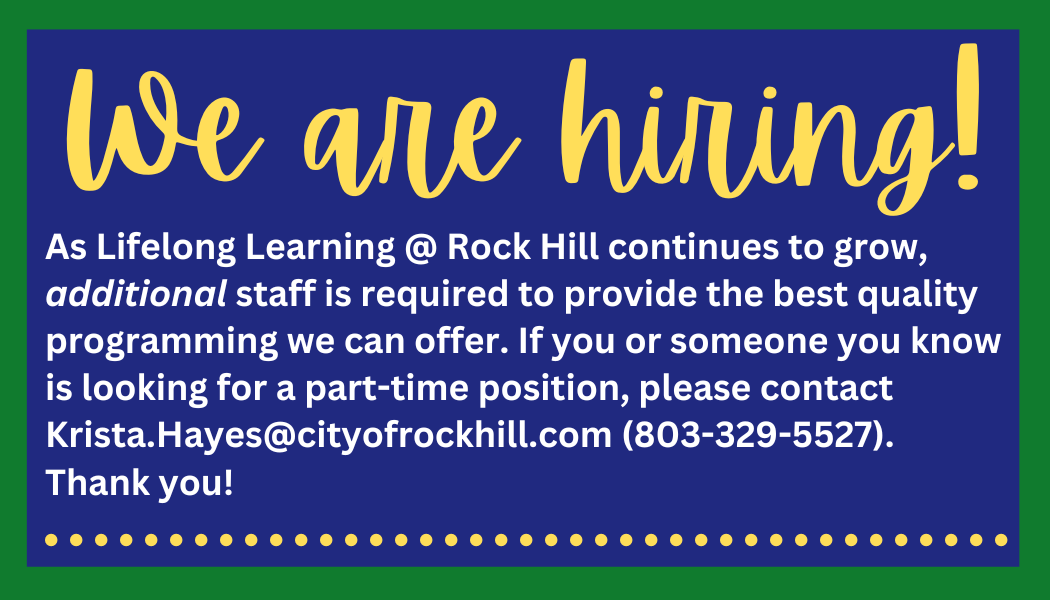 Parks, Recreation & TourismLifelong Learning Rock Hill