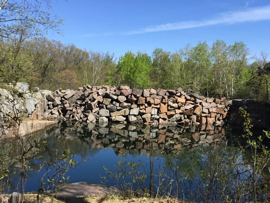 a quarry in the spring